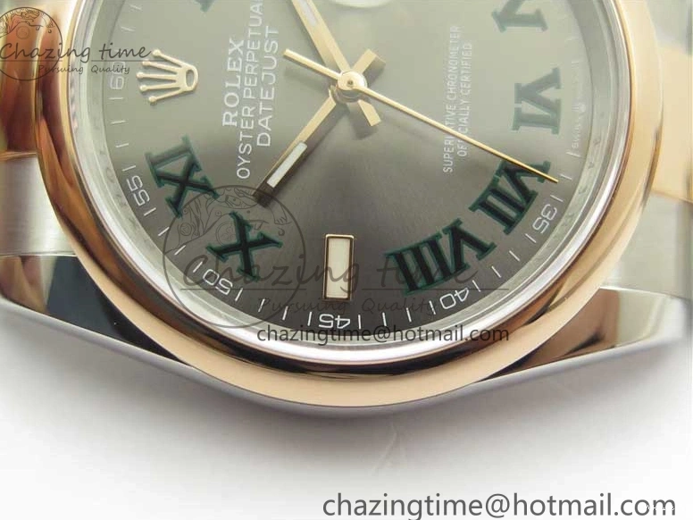 RG BP Best Dial Maker Edition 1:1 Gray Oyster on DateJust SS Roman Bracelet 126201 36 0224